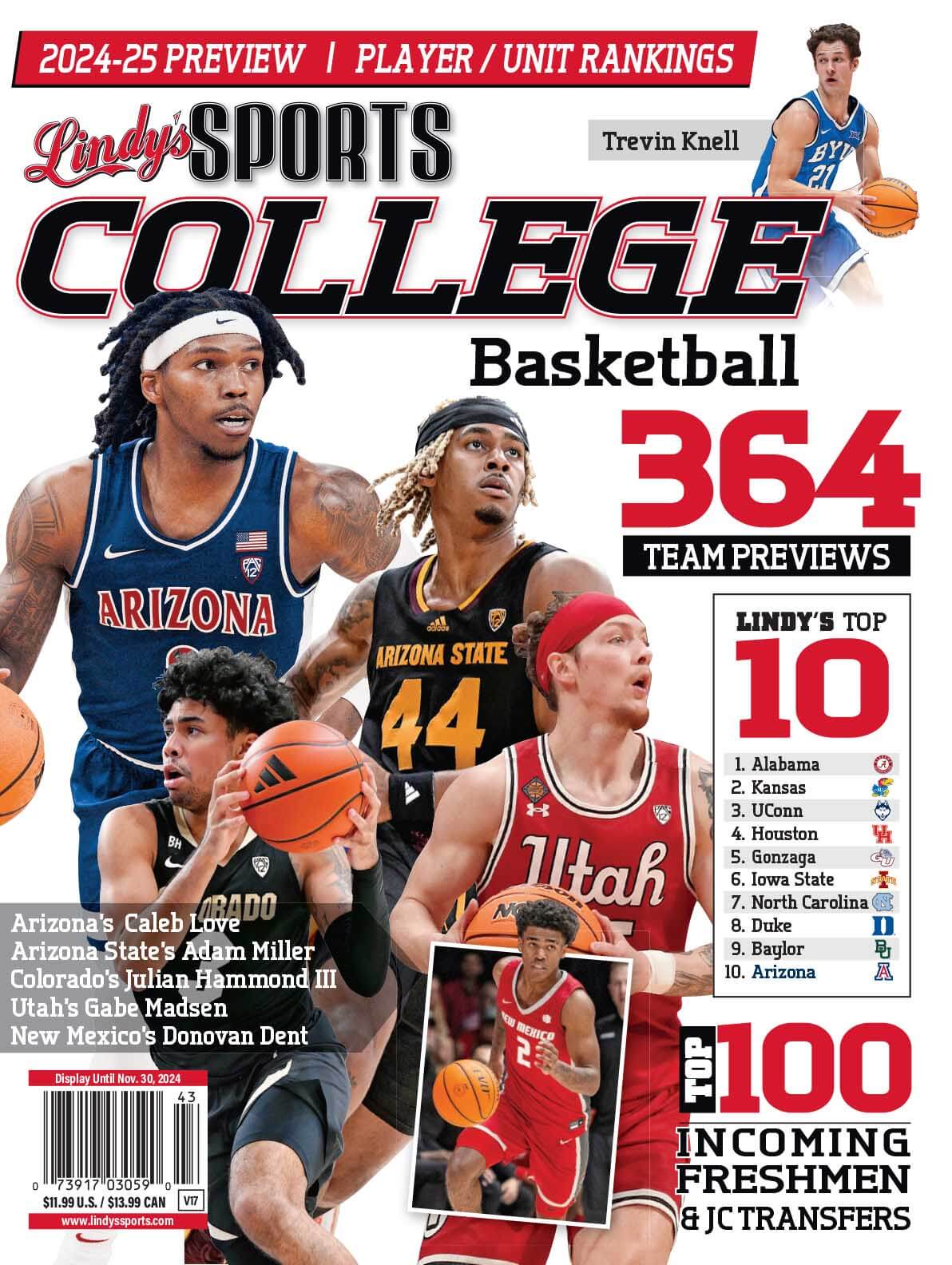 Lindy's Sports College 2024-25 Basketball Magazine Sports Magazines  ARI /ASU /BYU /NM