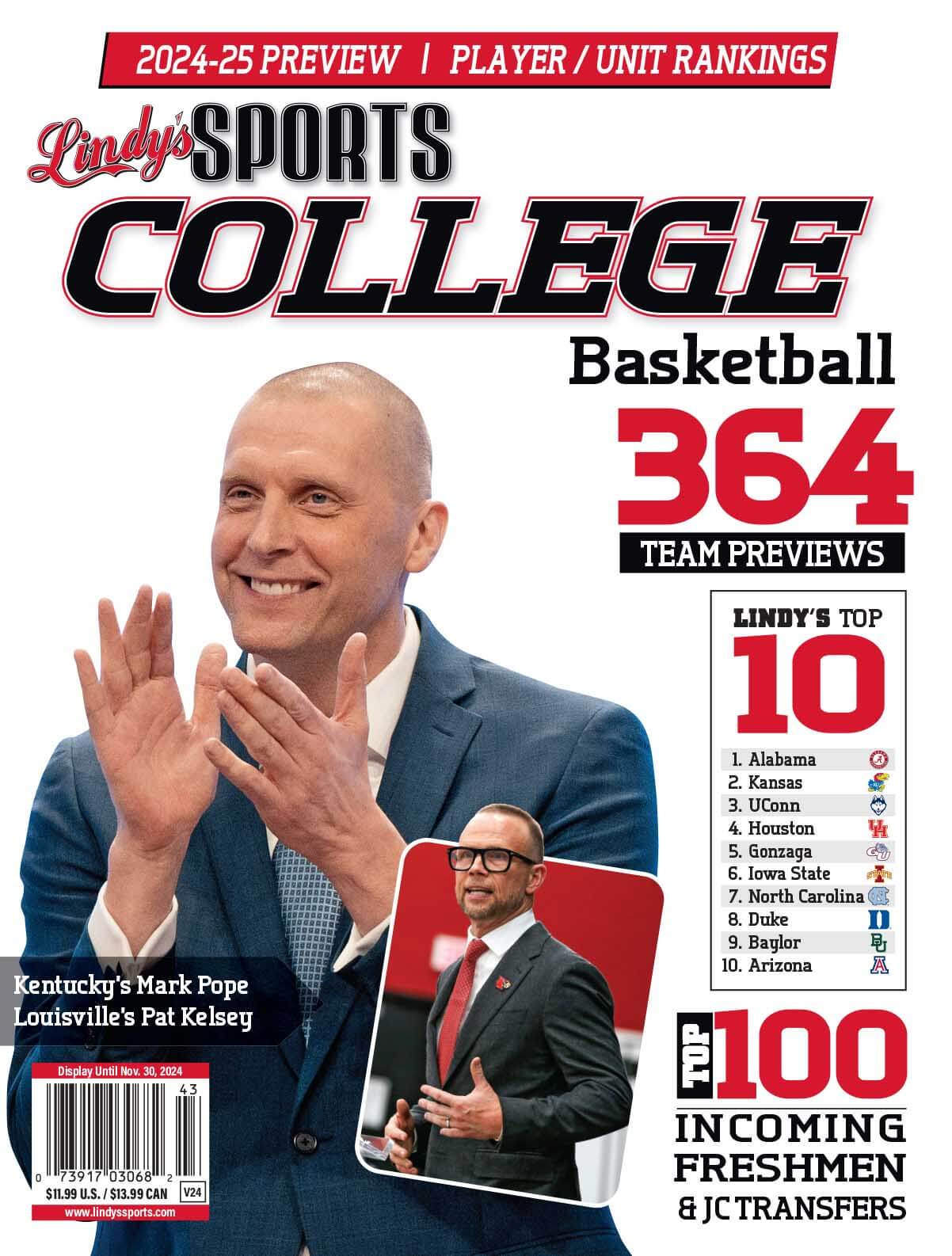 Lindy's Sports College 2024-25 Basketball Magazine Sports Magazines  Kentucky /Louisville