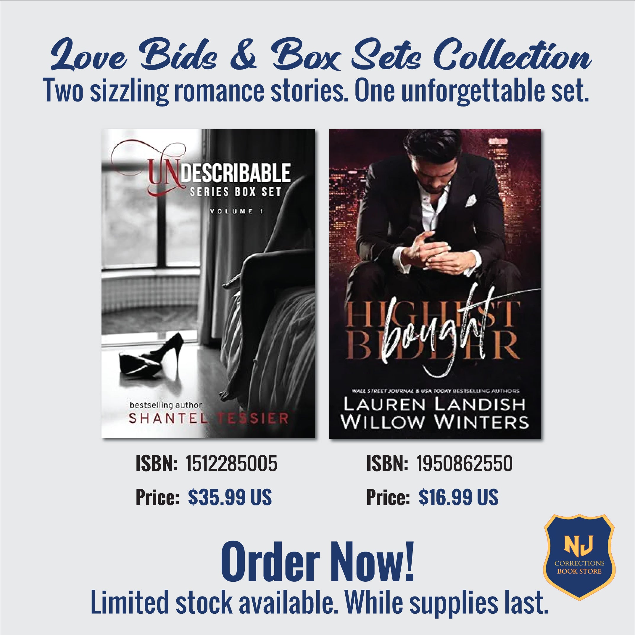 Love Bids & Box Sets Collection Bundle – Undescribable Series Box Set Vol. 1 by Shantel Tessier & Highest Bidder by Lauren Landish & Willow Winters