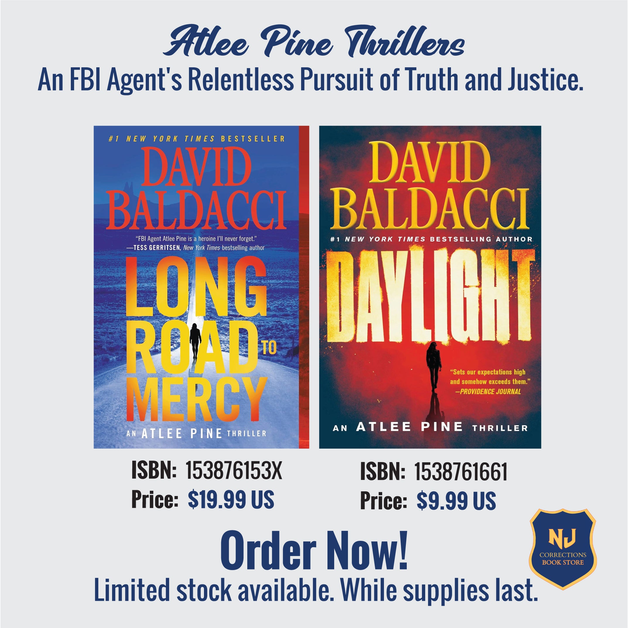 Atlee Pine Thrillers Bundle – Long Road to Mercy & Daylight by David Baldacci