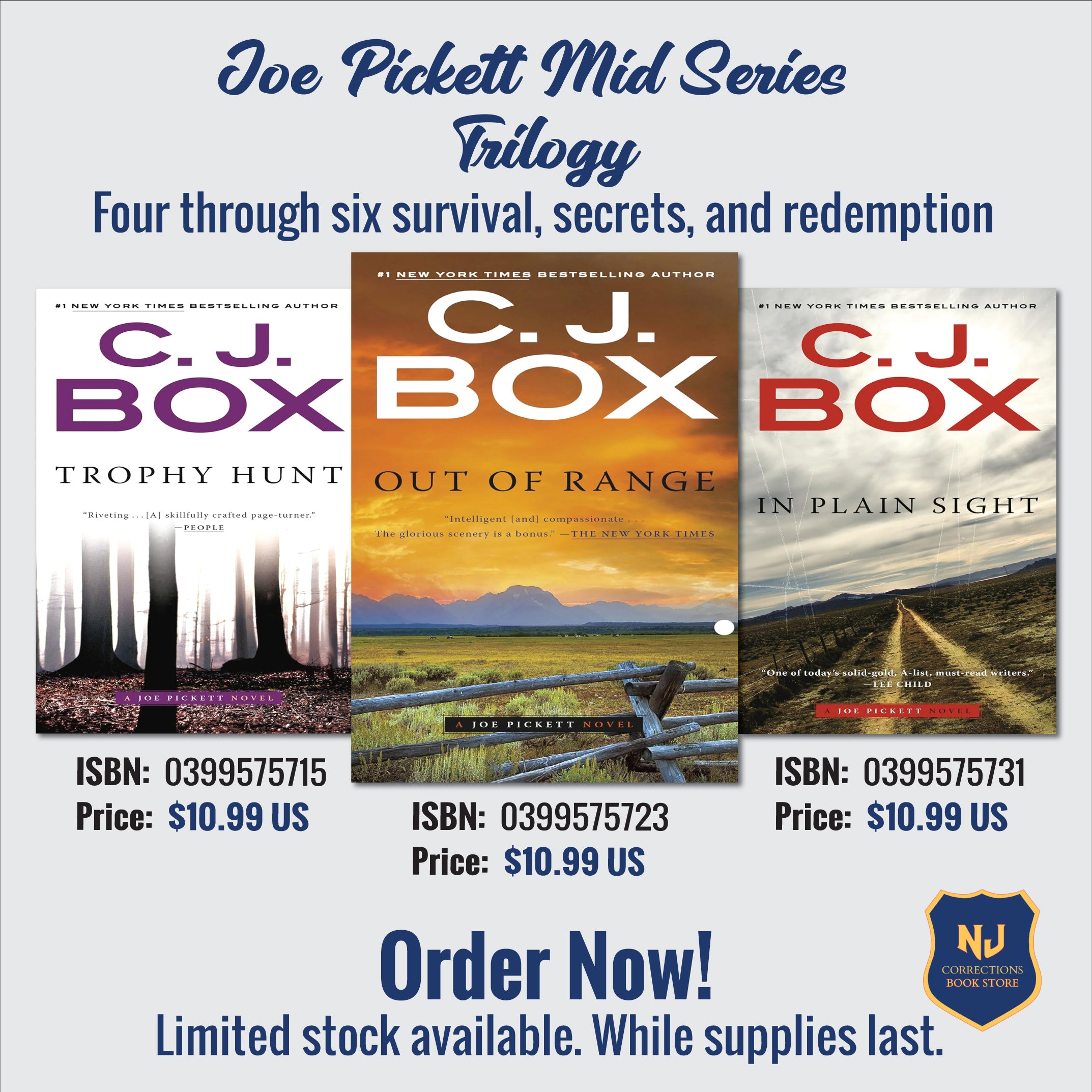 Joe Pickett Mid Series Trilogy - Four Through Six Survival, Secrets, and Redemption Bundle