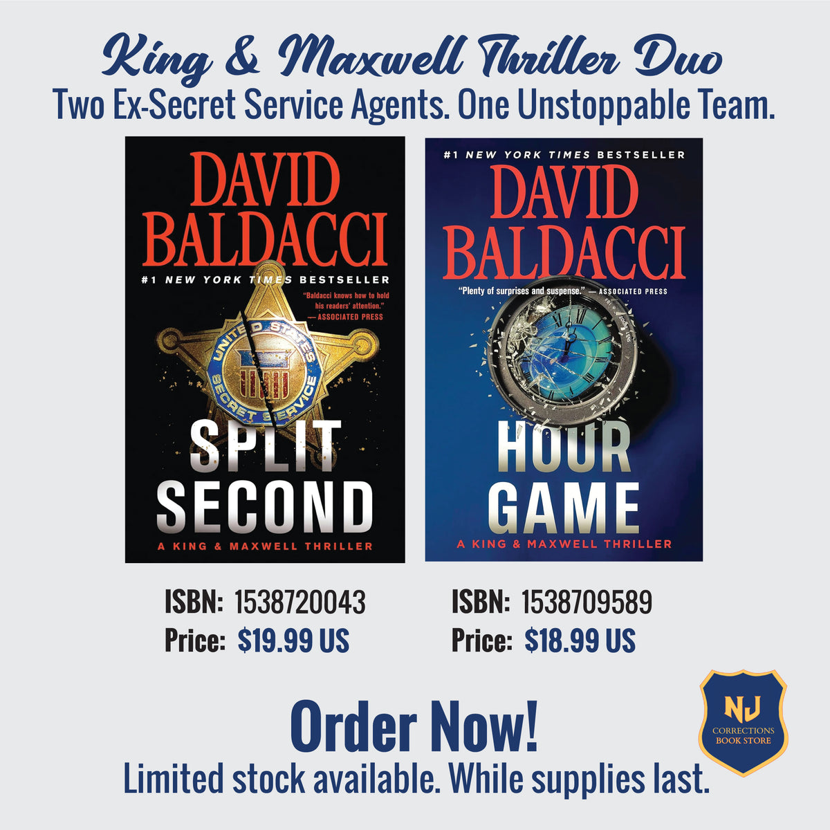 King & Maxwell Thriller Duo Bundle – Split Second & Hour Game by David Baldacci