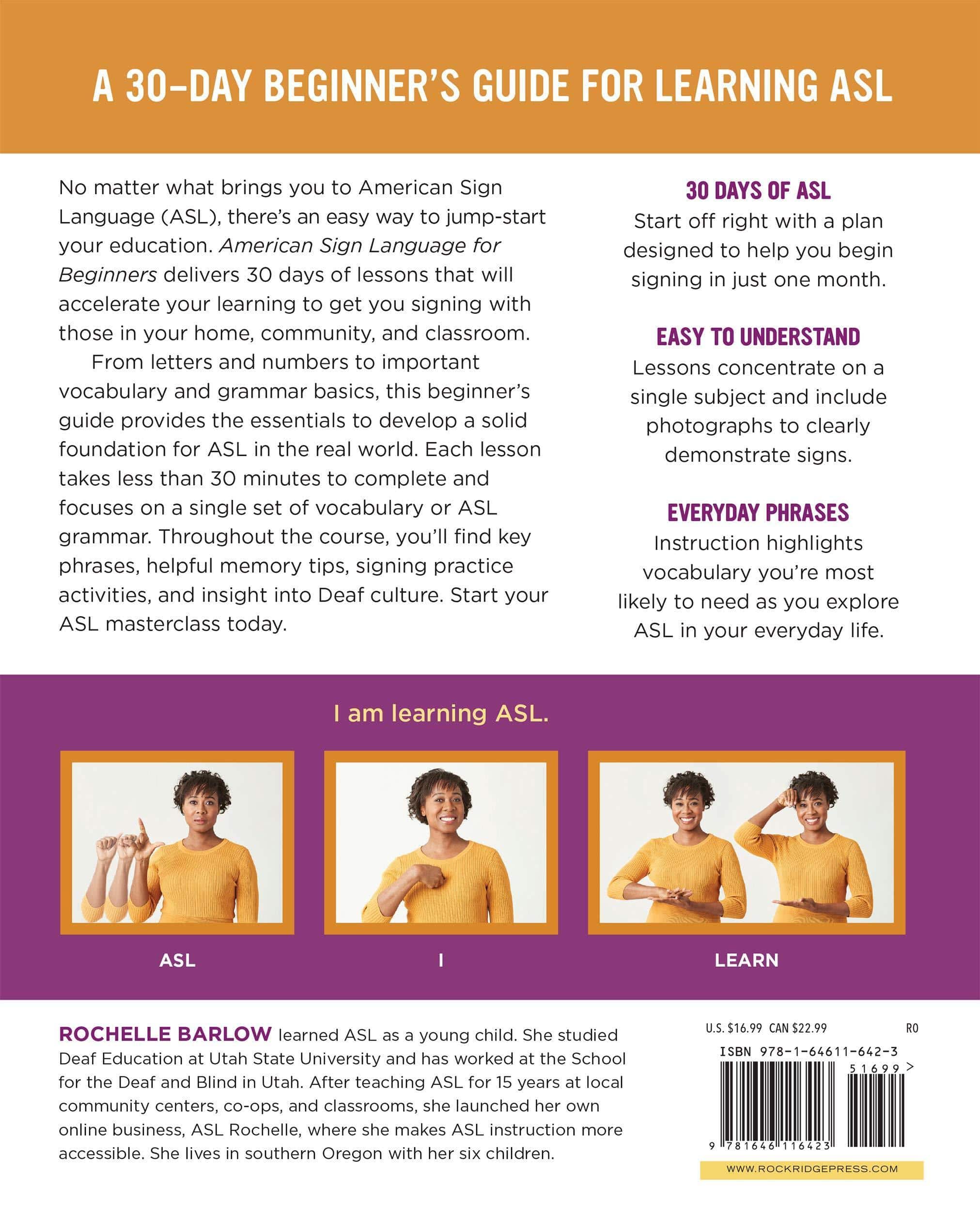 American Sign Language for Beginners: Learn Signing Essentials in 30 Days Language Arts & Disciplines | Sign Language Barlow, Rochelle