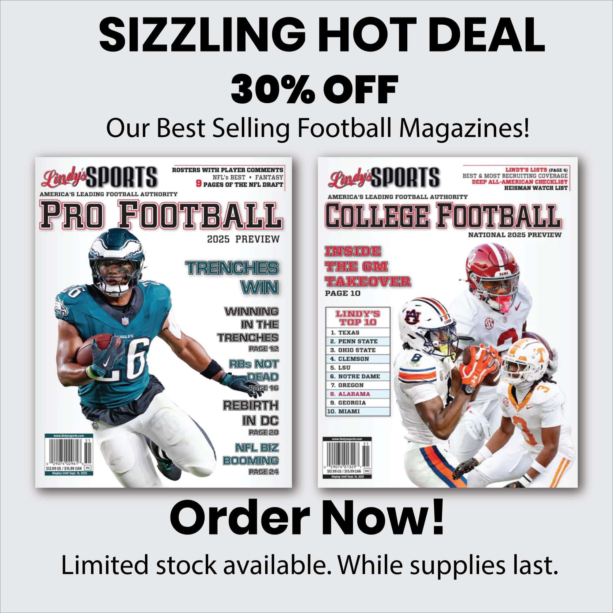 Lindy's College Football & Pro Football Combo 2025-2026 Sports & Recreation | Football