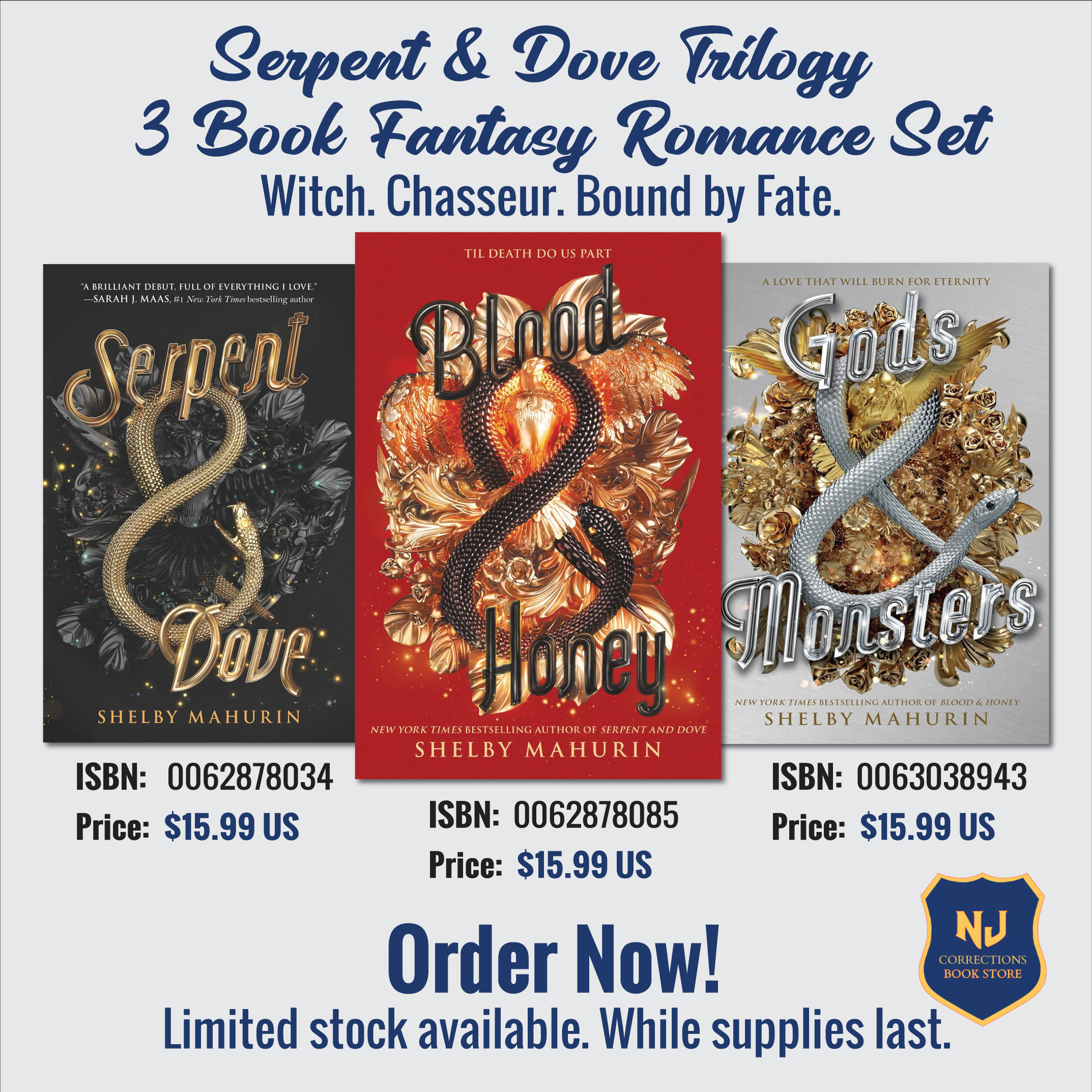 Serpent & Dove Trilogy - 3 Book Fantasy Romance Set