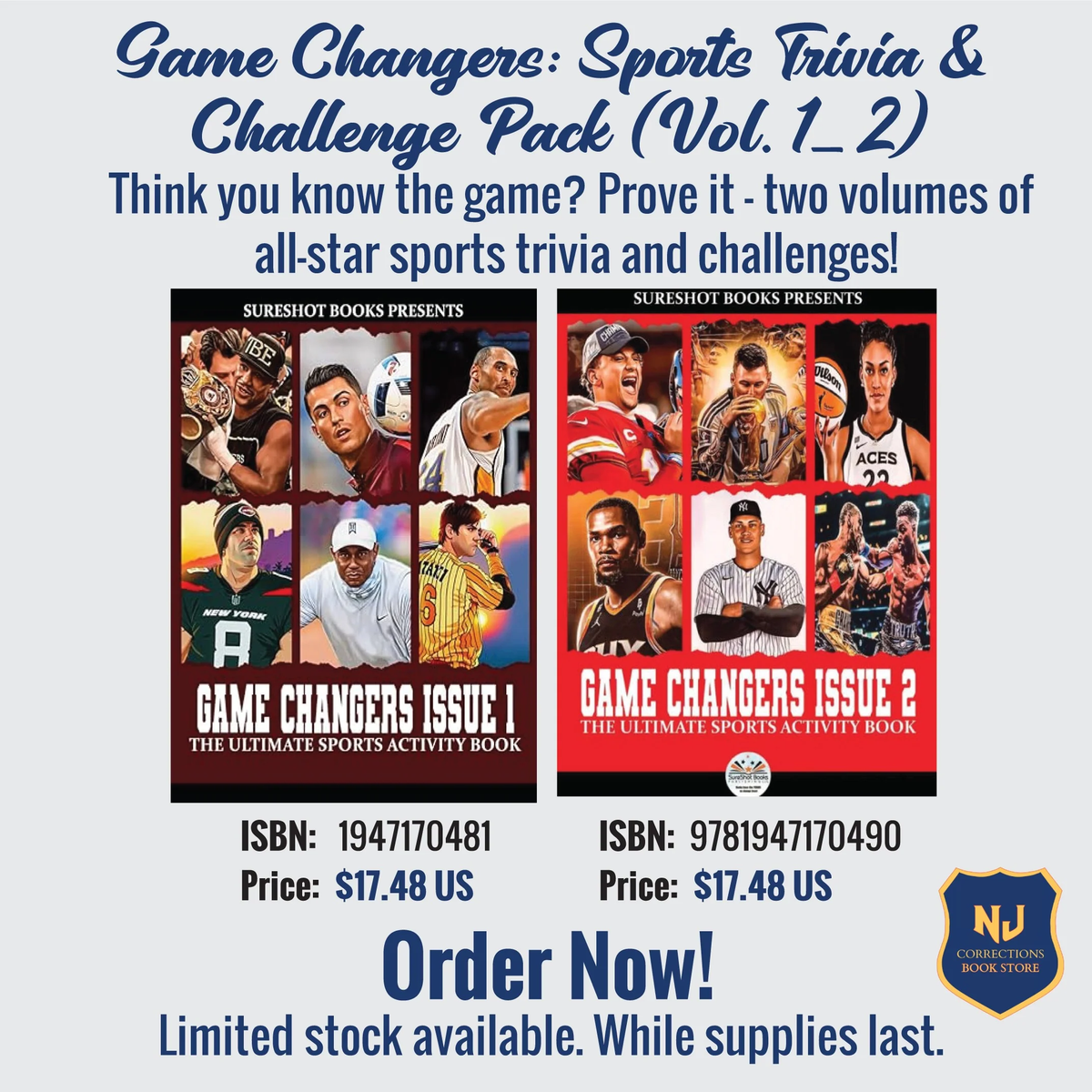 Game Changers: Sports Trivia & Challenge Pack Vol. 1 & 2 – The Ultimate Sports Activity Book Bundle by Sureshot Books