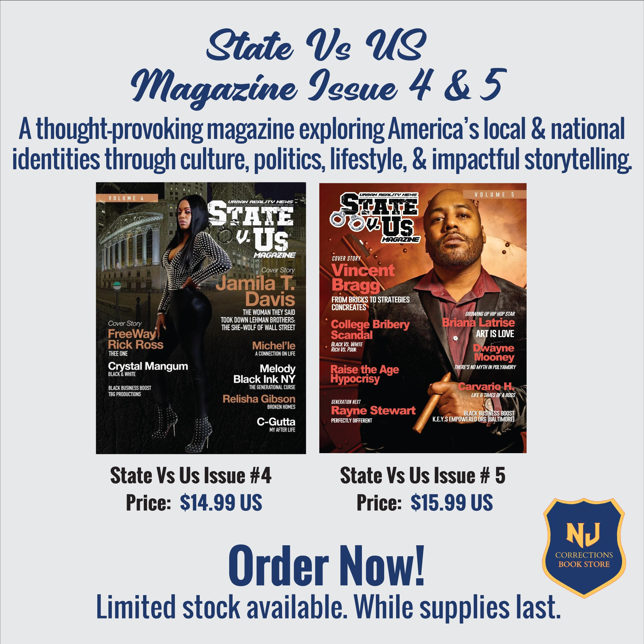 State Vs US Magazine Issue 4 & 5 Bundle – Jamila T. Davis & Vincent Bragg covers