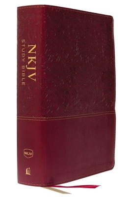 NKJV Study Bible, Imitation Leather, Red, Full-Color, Red Letter Edition, Indexed, Comfort Print: The Complete Resource for Studying God's Word Bible Thomas Nelson