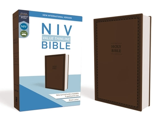 NIV, Value Thinline Bible, Imitation Leather, Brown Bible Zondervan