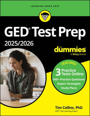 GED Test Prep 2025/2026 for Dummies: Book + 3 Practice Tests Online Paperback For Dummies