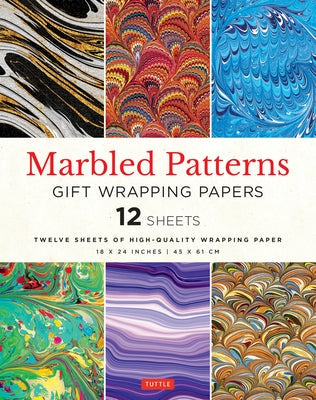 Marbled Patterns Gift Wrapping Papers - 12 Sheets: 18 X 24 Inch (45 X 61 CM) Wrapping Paper Paperback Tuttle Publishing