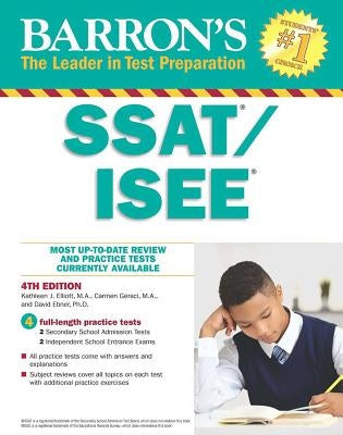 Ssat/ISEE: High School Entrance Examinations Barrons Educational Services