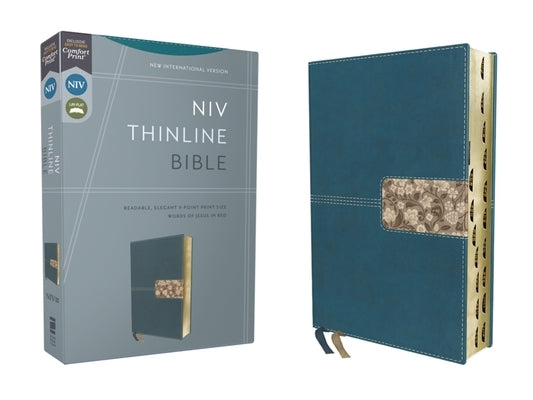 Niv, Thinline Bible, Leathersoft, Teal, Red Letter, Thumb Indexed, Comfort Print Bible Zondervan