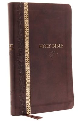 KJV, Thinline Bible, Standard Print, Imitation Leather, Brown, Indexed, Red Letter Edition, Comfort Print Thomas Nelson