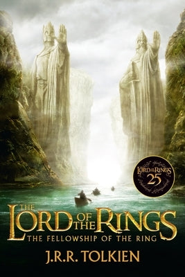 Paperback of The Fellowship of the Ring 25th Anniversary movie tie-in by William Morrow & Company, featuring the book cover with artwork.