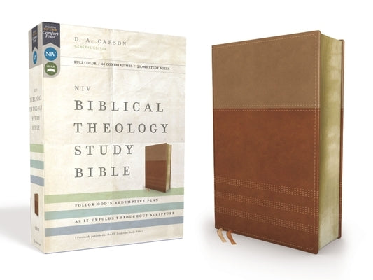NIV, Biblical Theology Study Bible, Imitation Leather, Tan/Brown, Indexed, Comfort Print: Follow God's Redemptive Plan as It Unfolds Throughout Script Bible Zondervan