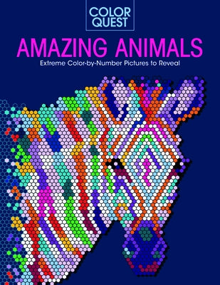 Color Quest: Amazing Animals: Extreme Color-By-Number Pictures to Reveal Paperback Sourcebooks