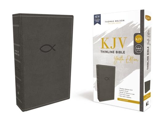 Kjv, Thinline Bible Youth Edition, Leathersoft, Gray, Red Letter Edition, Comfort Print Bible Thomas Nelson