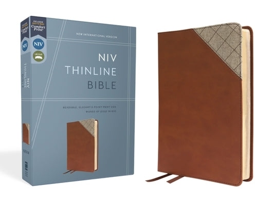 Niv, Thinline Bible, Leathersoft, Brown, Red Letter, Comfort Print Bible Zondervan