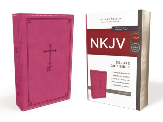 NKJV, Deluxe Gift Bible, Imitation Leather, Pink, Red Letter Edition Bible Thomas Nelson