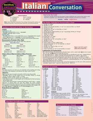 Italian Conversation: A Quickstudy Laminated Language Reference Guide Other Quickstudy Reference Guides