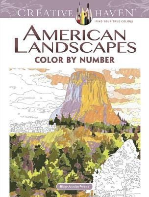 Creative Haven American Landscapes Color by Number Coloring Book Dover Publications