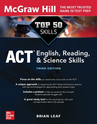 Top 50 ACT English, Reading, and Science Skills, Third Edition Paperback McGraw-Hill Companies