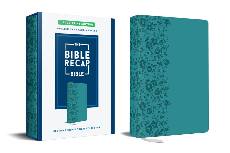 The Bible Recap 365-Day Chronological Study Bible, Large Print: English Standard Version--Imitation Leather, Teal by Cobble, Tara-Leigh