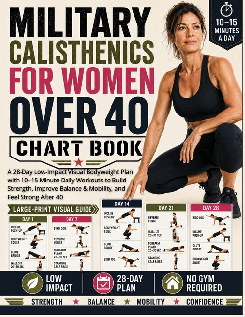Military Calisthenics for Women Over 40 Chart Book: A 28-Day Low-Impact Visual Bodyweight Plan with 10-15 Minute Daily Workouts to Build Strength, Imp by Int-Press, Curious Minds