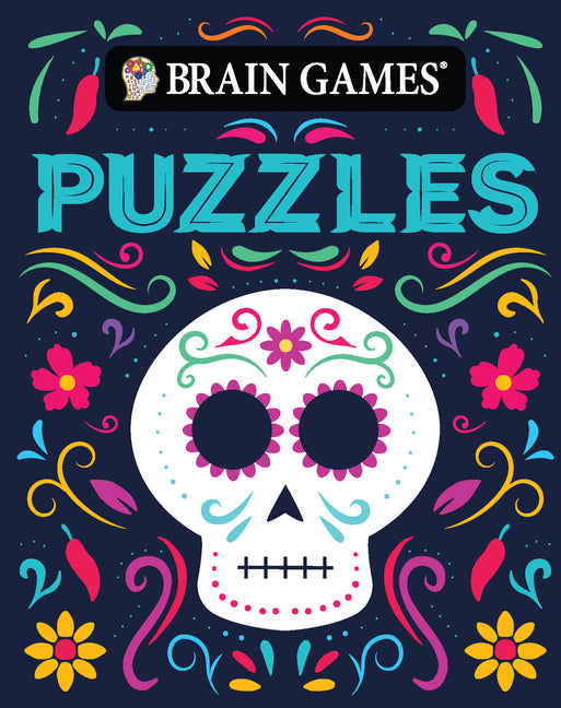 Brain Games - Take-Along - Puzzles (Sugar Skull Design - Day of the Dead and Halloween) by Publications International Ltd