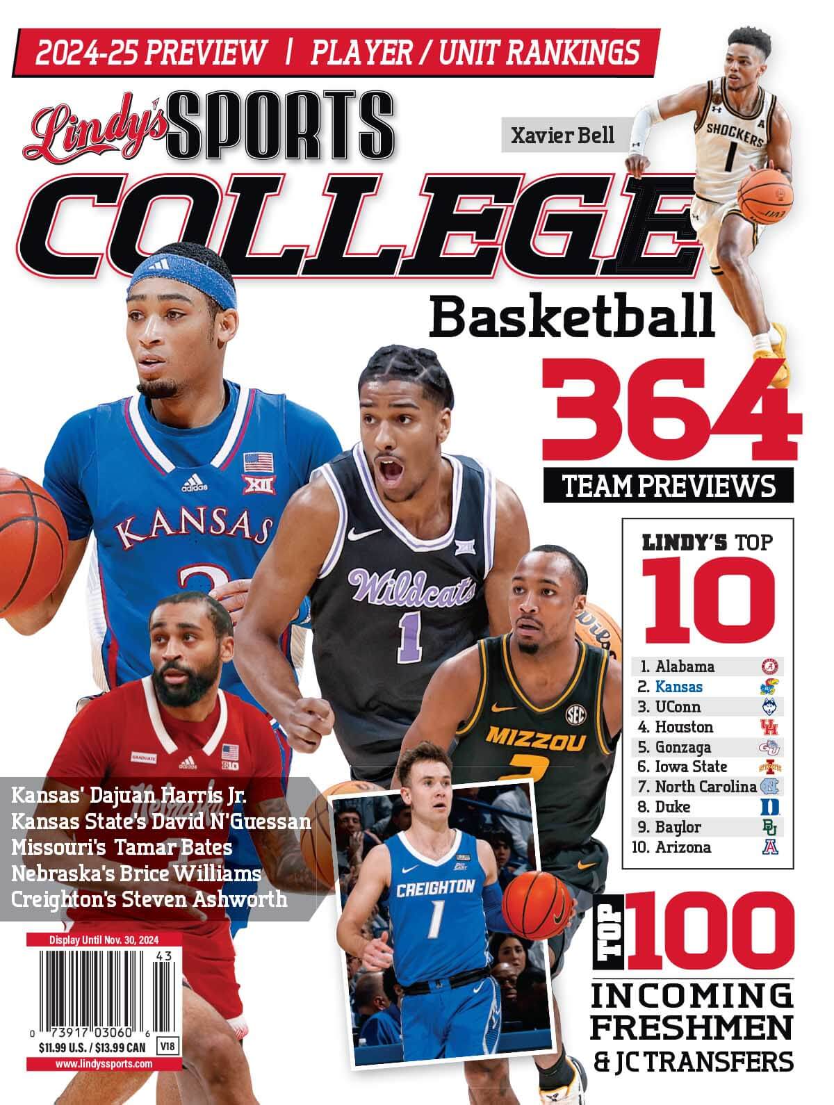 Lindy's Sports College 2024-25 Basketball Magazine Sports Magazines  KS / MISS /KS STATE