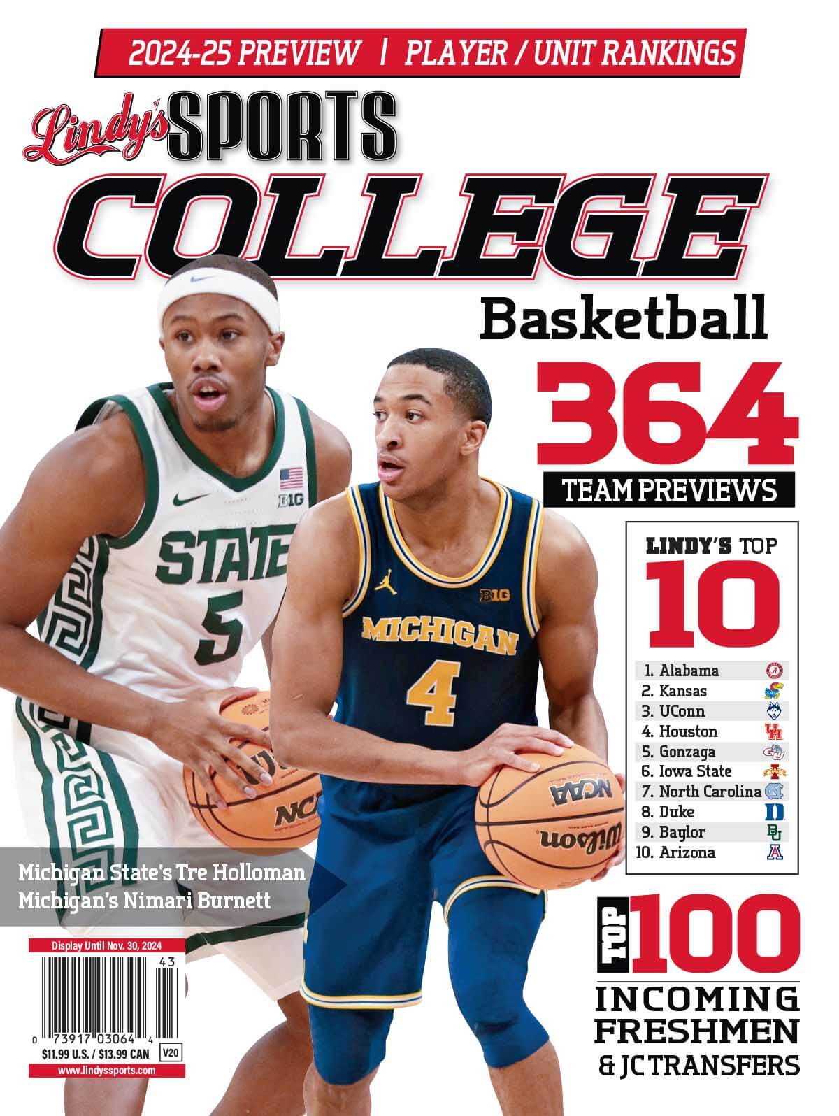 Lindy's Sports College 2024-25 Basketball Magazine Sports Magazines - NJ Corrections Bookstore MICH /MSU