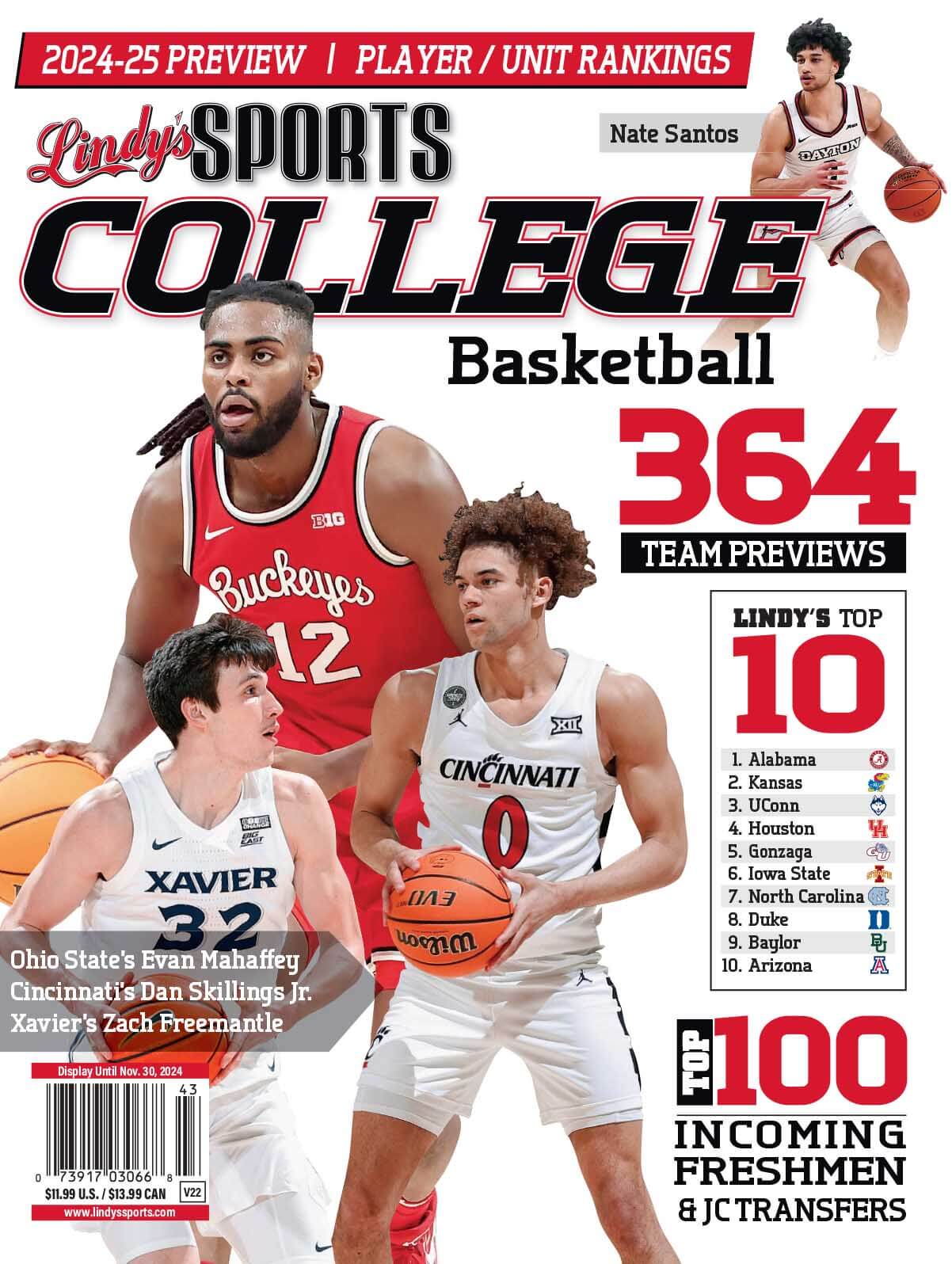 Lindy's Sports College 2024-25 Basketball Magazine Sports Magazines  CIN /OSU /XAV