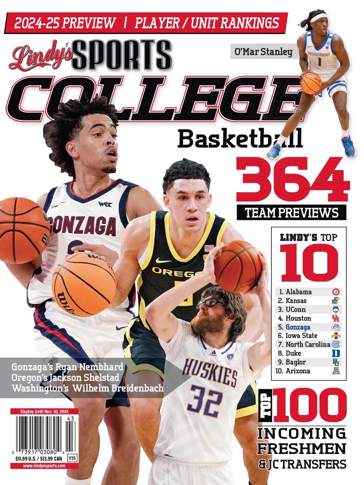 Lindy's Sports College 2024-25 Basketball Magazine Sports Magazines  ORE /GON /WASH /BS