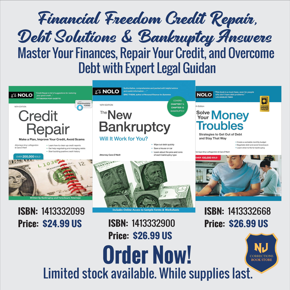 Financial Freedom: Credit Repair, Debt Solutions & Bankruptcy Answers Bundle – Credit Repair, The New Bankruptcy & Solve Your Money Troubles by Nolo