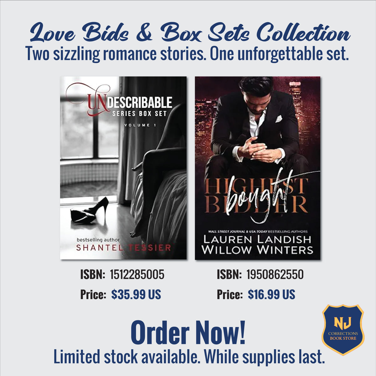 Love Bids & Box Sets Collection Bundle – Undescribable Series Box Set Vol. 1 by Shantel Tessier & Highest Bidder by Lauren Landish & Willow Winters