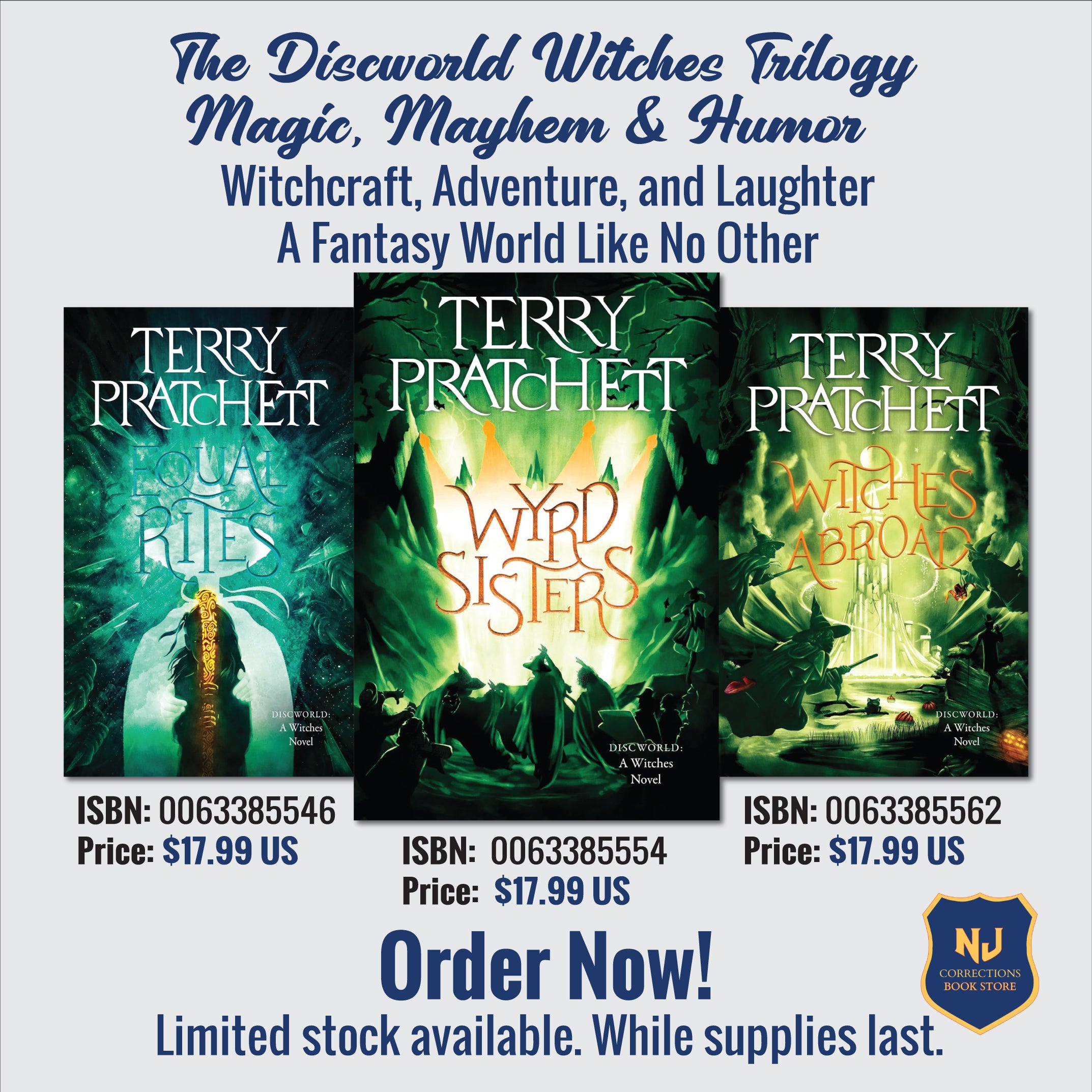 The Discworld Witches Trilogy - Magic, Mayhem & Humor - Witchcraft, Adventure, and Laughter - A Fantasy World Like No Other Bundle