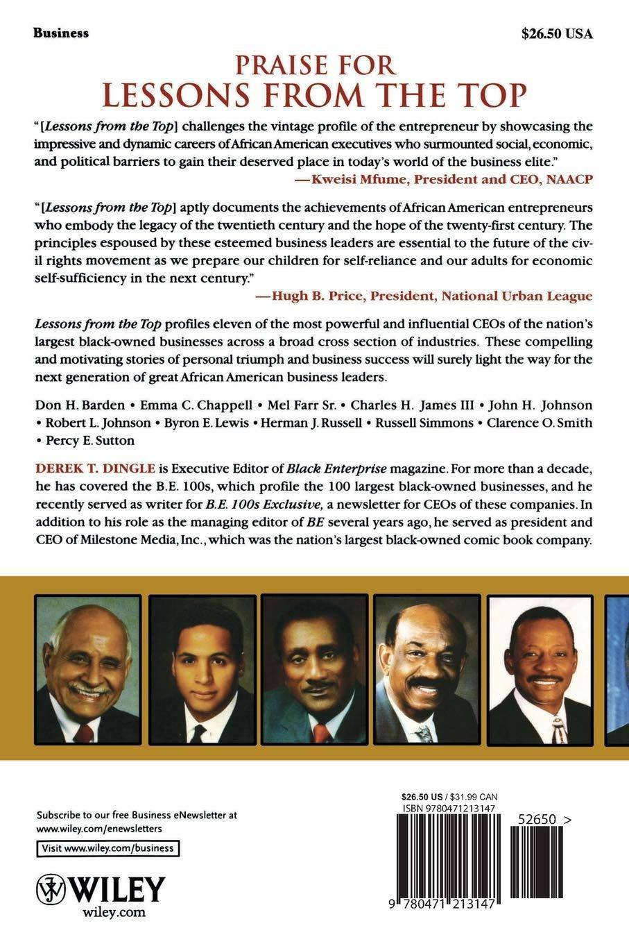 Black Enterprise Lessons from the Top: Success Strategies from America's Leading Black Ceos Business & Economics | Entrepreneurship Dingle, Derek T