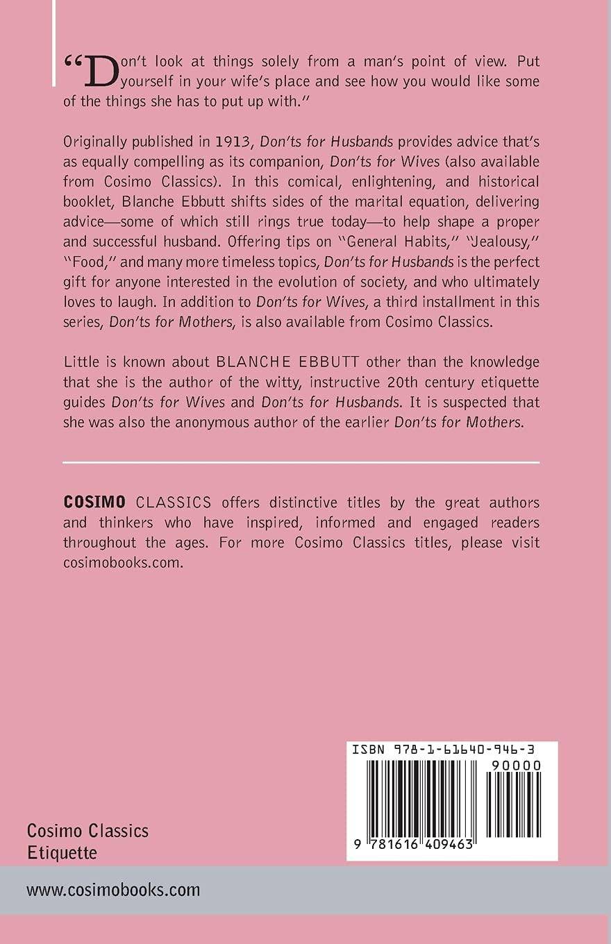 Don'ts for Husbands Family & Relationships | Marriage & Long Term Relationships Ebbutt, Blanche