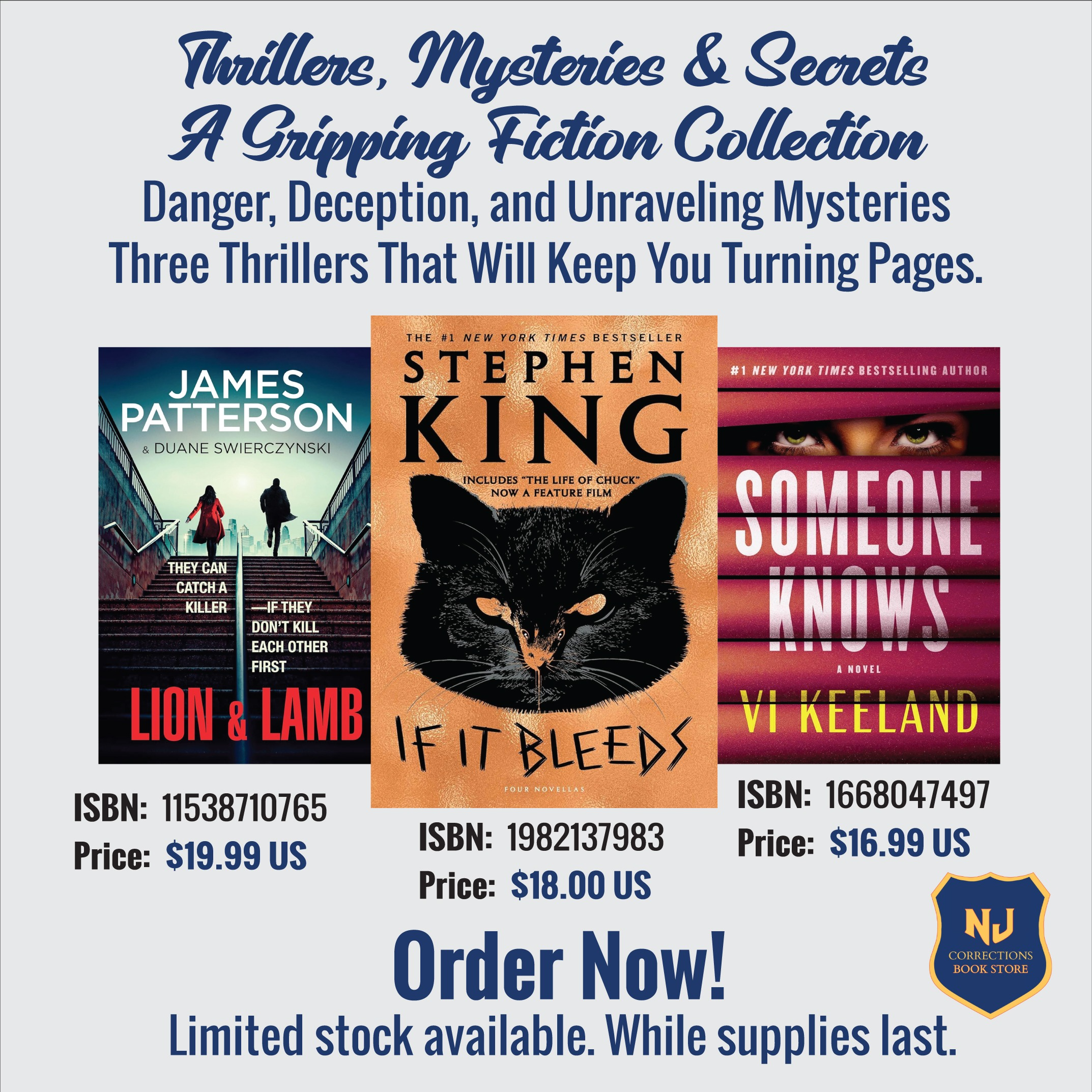 Thrillers, Mysteries & Secrets Bundle – Lion & Lamb, If It Bleeds & Someone Knows