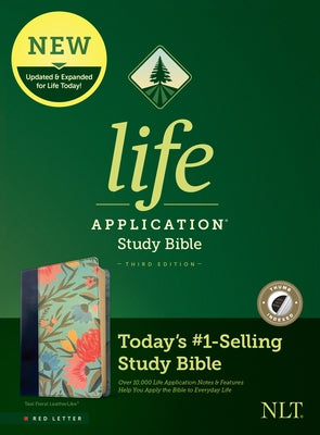 NLT Life Application Study Bible, Third Edition (Red Letter, Leatherlike, Teal Floral, Indexed) Bible Tyndale House Publishers