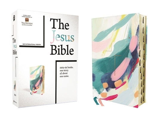 The Jesus Bible Artist Edition, Niv, Leathersoft, Multi-Color/Teal, Thumb Indexed, Comfort Print Bible Zondervan