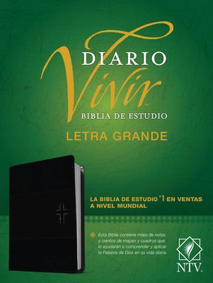 Biblia de Estudio del Diario Vivir Ntv, Letra Grande (Sentipiel, Negro/Ónice, Letra Roja) by Tyndale Bible