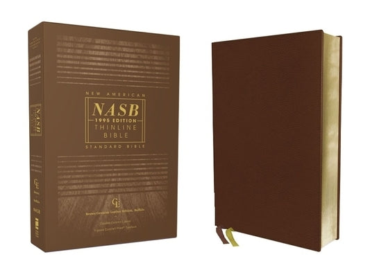 Nasb, Thinline Bible, Genuine Leather, Buffalo, Brown, Red Letter Edition, 1995 Text, Comfort Print Bible Zondervan