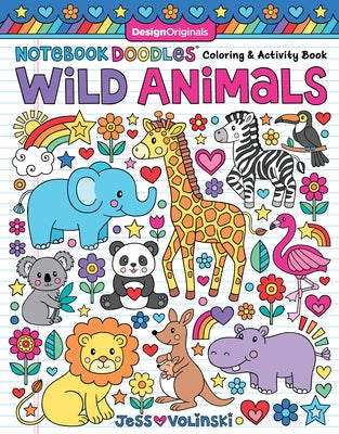 Notebook Doodles Wild Animals: Coloring & Activity Book Paperback Design Originals