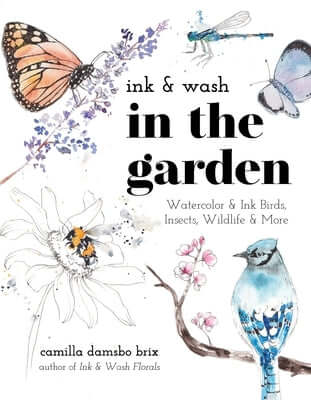 Ink & Wash in the Garden: Watercolor & Ink Birds, Insects, Wildlife & More Paperback Page Street Publishing