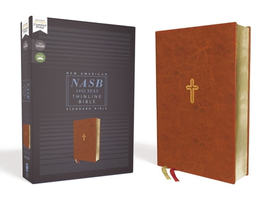 Nasb, Thinline Bible, Leathersoft, Brown, Red Letter Edition, 1995 Text, Comfort Print Bible Zondervan