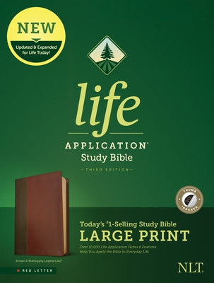 NLT Life Application Study Bible, Third Edition, Large Print (Red Letter, Leatherlike, Brown/Tan, Indexed) Bible Tyndale House Publishers