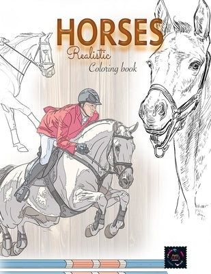 Realistic horses coloring book: adult coloring books animals Vibrant Books