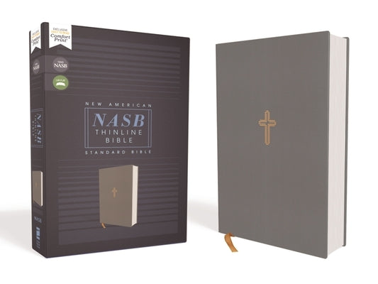 Nasb, Thinline Bible, Cloth Over Board, Gray, Red Letter Edition, 1995 Text, Comfort Print Bible Zondervan